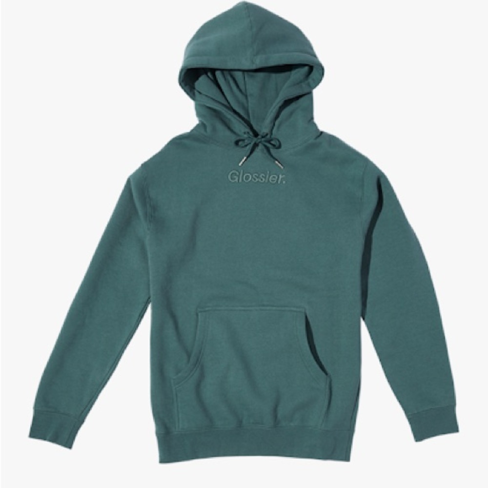 Glossier Embroidered Sage Hoodie size L sold out limited edition